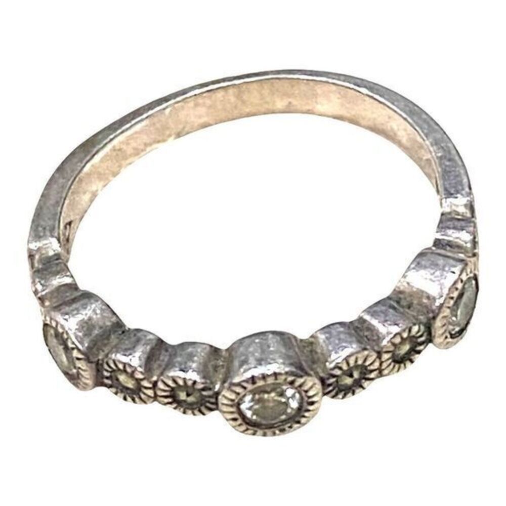Sterling Silver 5.5” Crystal Nugget Ring